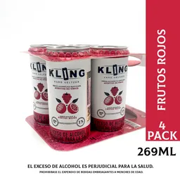 Kling  Pack X4Hard Seltzer Frutos Rojos 269 Ml