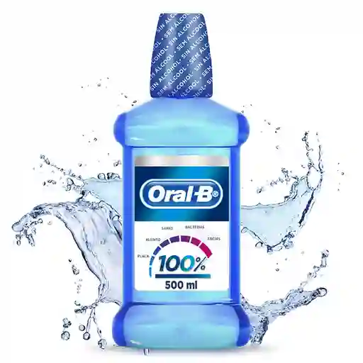 Enjuague Bucal Con Sabor A Menta Refrescante Oral-B 100% De Tu Boca Cuidada 500 ml