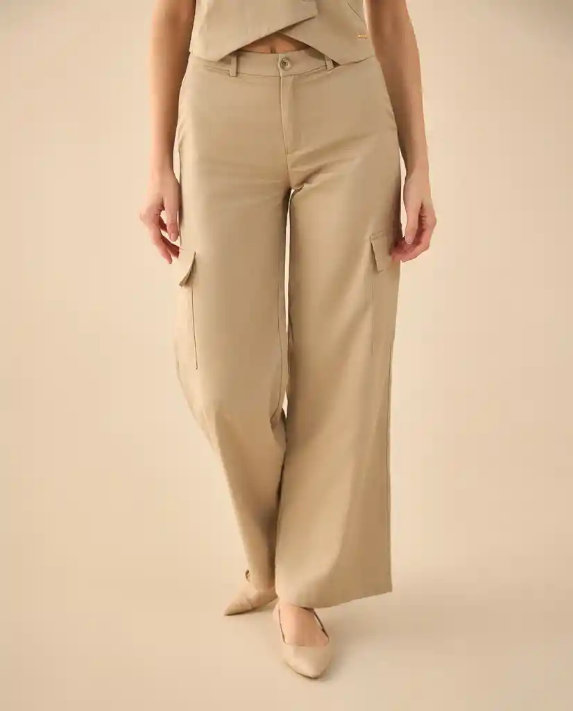 Pantalón Beige Pardo Claro Talla 8 432G000 Esprit