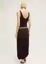 Falda Cira Chocolate Talla M Mujer Mango