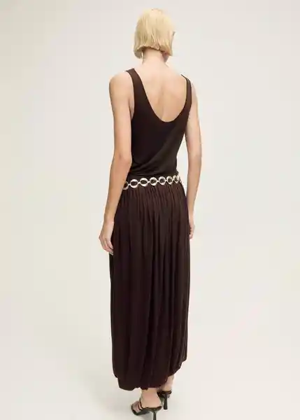 Falda Cira Chocolate Talla M Mujer Mango