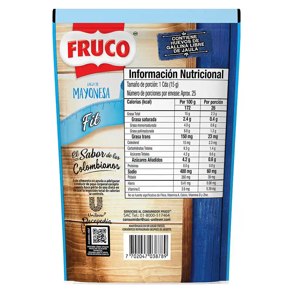 Salsa de Mayonesa Fruco Lyte doypack 380G 