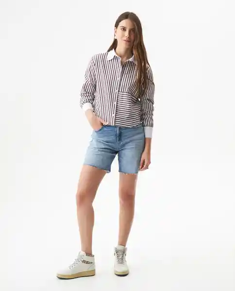 Camisa Striped Poplin Crudo Pristino Claro Talla M Chevignon