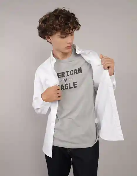 Camisa Hombre Blanco Talla LARGE 2830100 American Eagle