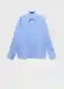 Camisa Zaha Azul Talla S Mujer Mango