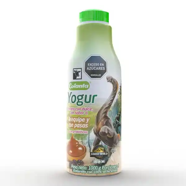 Colanta Yogur Entero Arequipe Pasas