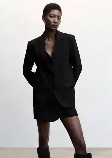 Blazer Americana Annie Negro Talla L Mujer Mango