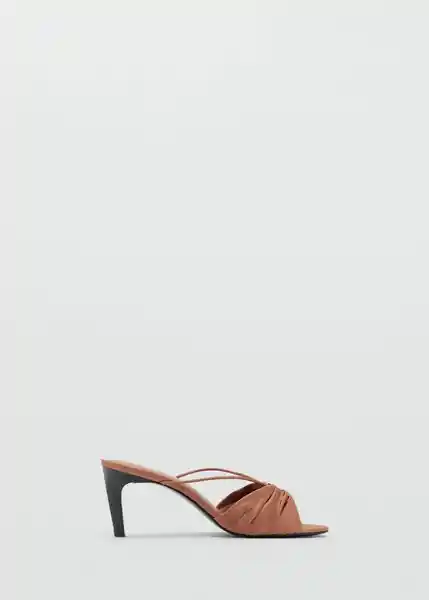 Sandalias Frunci Terracota Talla 36 Mujer Mango