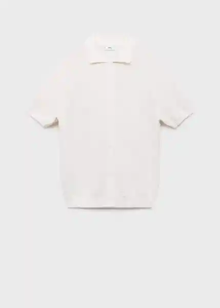 Camisa Splash Off White Talla M Hombre Mango