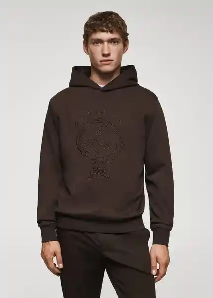 Buzo Sudadera Humanism Marrón Talla L Hombre Mango