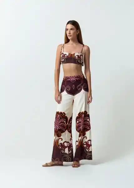 Pantalón Euge Mujer Crudo Novia Claro T 8 432G301 Naf Naf