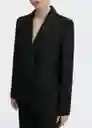 Blazer Americana Jordan Negro Talla L Mujer Mango