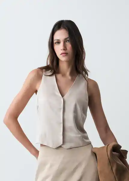 Camisa Nicky Mujer Beige Escarcha Claro Talla M 413G377 Naf Naf