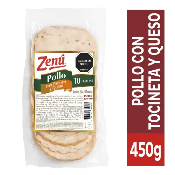 Pollo Con Tocineta y Queso Zenu