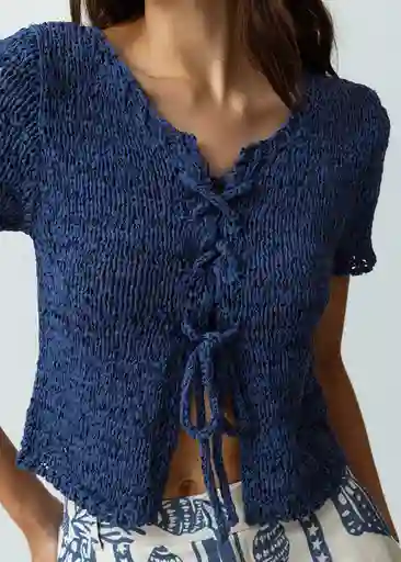 Blusa Tejido Mujer Azul Cetaceo Talla S 482G028 Naf Naf