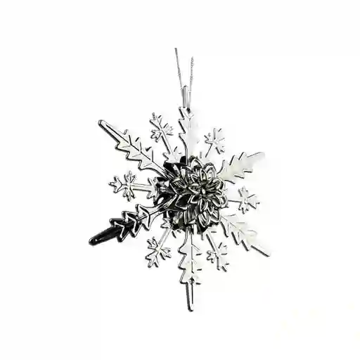 Adorno Copo de Nieve Hojas Plateado 1304201047 Finlandek