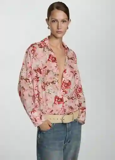 Camisa Clipper Rosa Light Talla S Mujer Mango