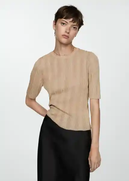 Top Elia-a Oro Talla L Mujer Mango