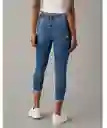 Jean Jegging Mujer Crop Azul Medio Talla 10 American Eagle