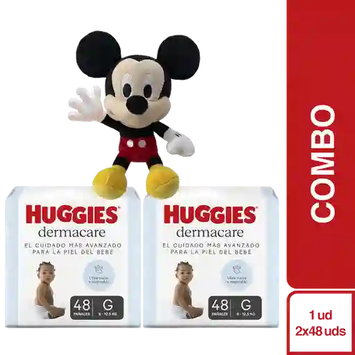 Combo Pañal Huggies 3/G 48 Und+Disney Peluche Mickey Mouse