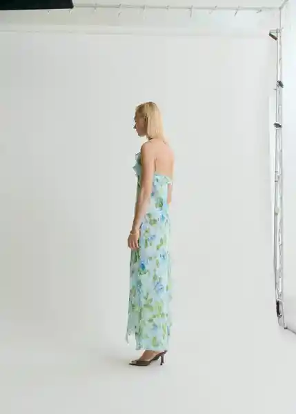 Vestido Azalie Celeste Talla S Mujer Mango
