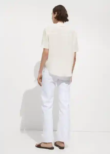 Camisa Moss Off White Talla S Mujer Mango