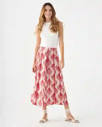 Falda Gobelino Rojo Oscuro Talla S 649F009 Esprit
