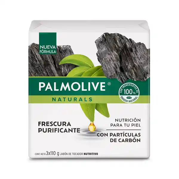 Jabón Antibacterial Palmolive Carbón en Barra 110 g x 3 Und