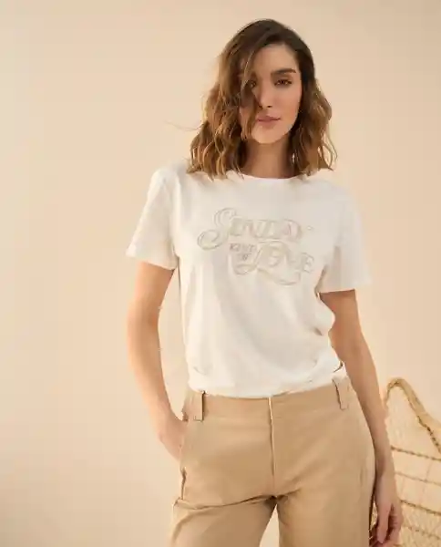 Camiseta Crudo Porcelana Claro Talla S 601G104 Esprit