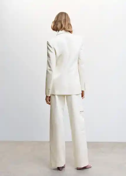 Blazer Americana Carlotta Crudo Talla L Mujer Mango