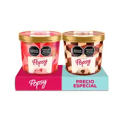 Popsy Helado Frutods Del Bosque + Brownie