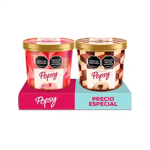 Popsy Helado Frutods Del Bosque + Brownie