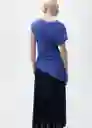 Blusa Calandre Azul Talla S Mujer Mango
