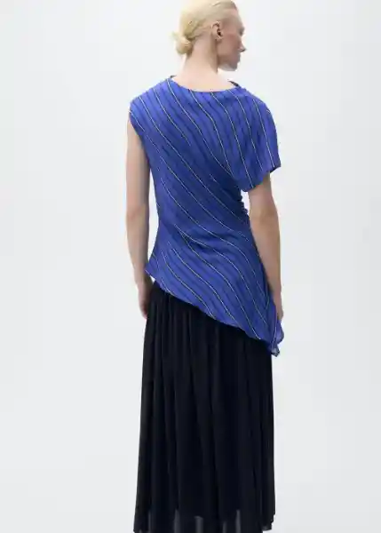 Blusa Calandre Azul Talla S Mujer Mango