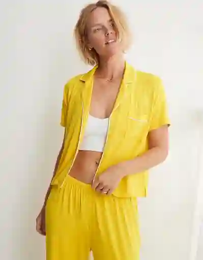 Camisa de Pijama Aerie Amarillo MEDIUM American Eagle 27821416