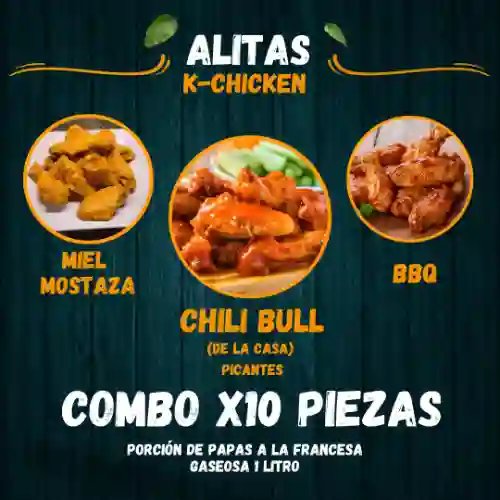 Combo Alitas X 10 Piezas