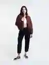  Abrigo Print Mujer Cafe Acerbo Ultraoscuro Talla M Naf-Naf 
