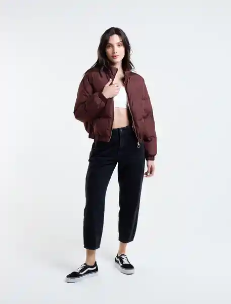 Abrigo Print Mujer Cafe Acerbo Ultraoscuro Talla M Naf-Naf 