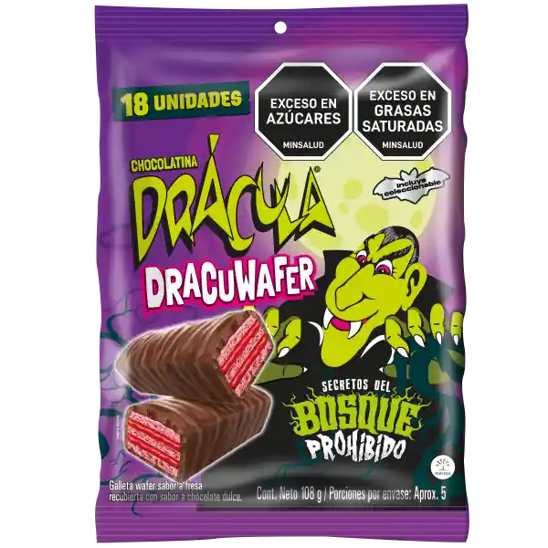 Drácula Golosina Wafer 6 g x 18 Und