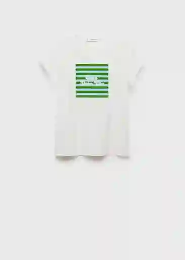 Camiseta Illustra Verde Pastel Talla S Mujer Mango