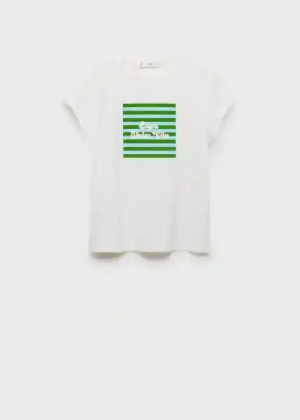 Camiseta Illustra Verde Pastel Talla S Mujer Mango