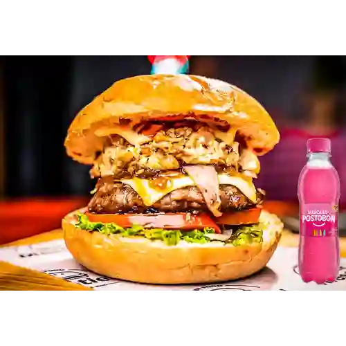 Combo Hamburguesa Mixta + Postobón Manzana 250 ml