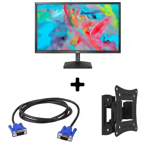 Lg Monitor 24 Full Hd 24Mk430H-B + Cable Vga + Soporte Fijo