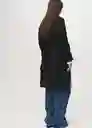 Abrigo Trench Polana Negro Talla M Mujer Mango