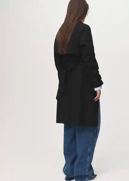 Abrigo Trench Polana Negro Talla M Mujer Mango