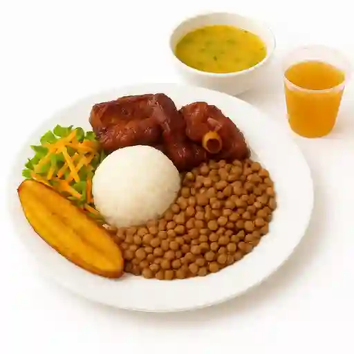 Costilla bbq con lentejas