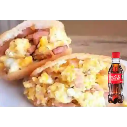 Combo arepa ranchera + coca-cola 250 ml