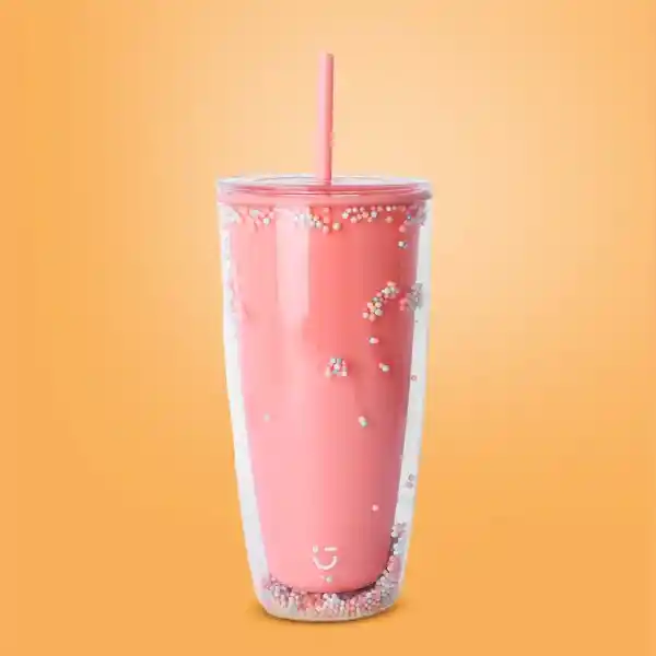 Vaso Plástico de Doble Pared Naranja 730 mL Serie Miniso