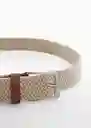 Cinturón Elástico Beige Talla 90 Hombre Mango