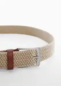 Cinturón Elástico Beige Talla 90 Hombre Mango